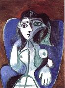 pablo picasso woman in a blue armcbair oil